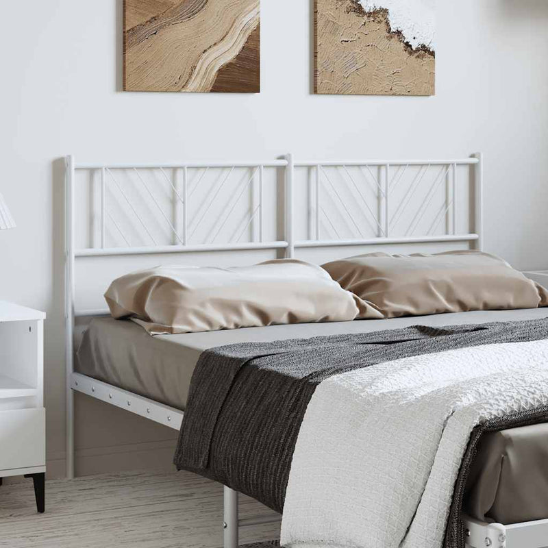 Metal Headboard White 150 cm