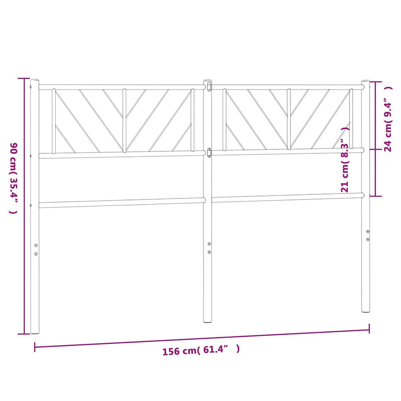 Metal Headboard White 150 cm