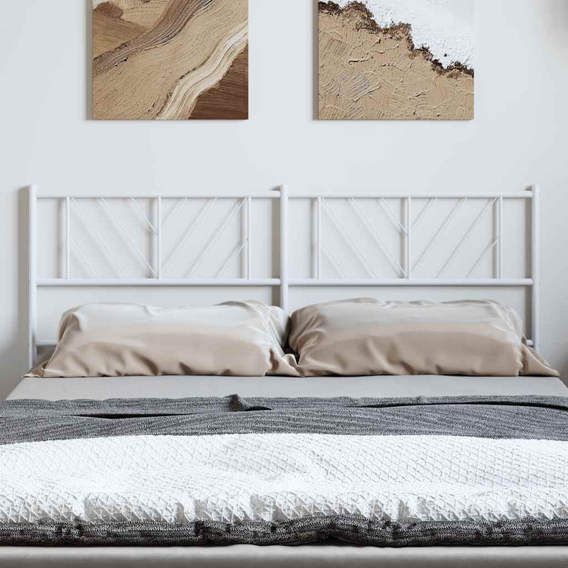 Metal Headboard White 150 cm
