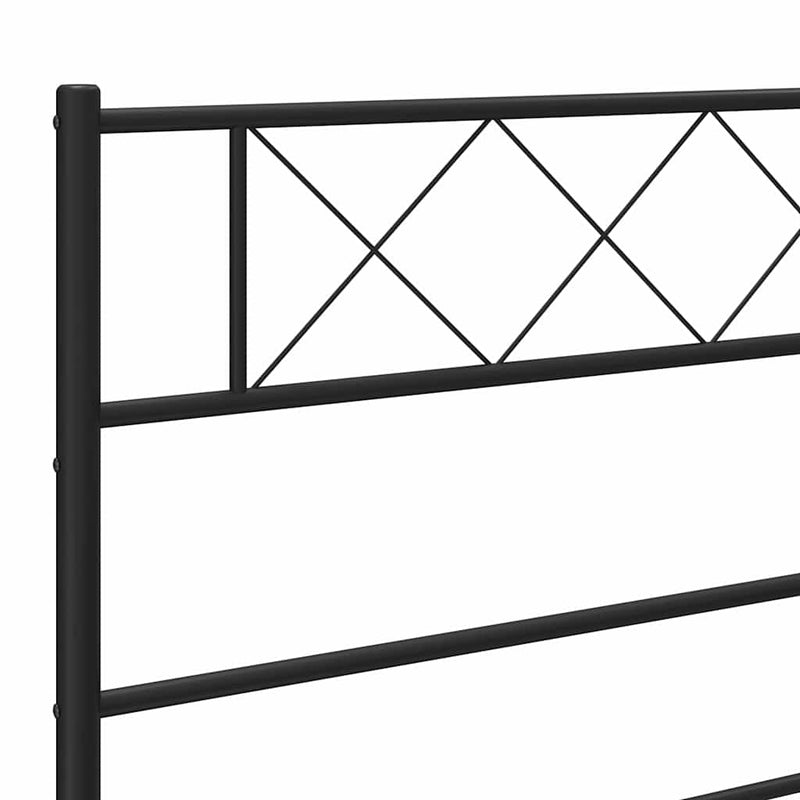 Metal Bed Frame without Mattress with Footboard Black 183x213cm