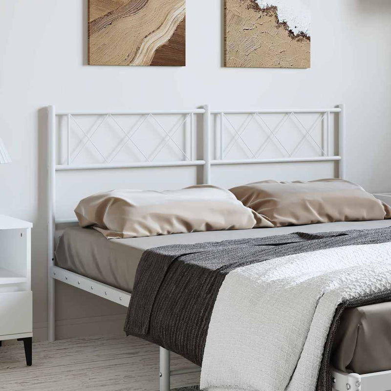 Metal Headboard White 135 cm