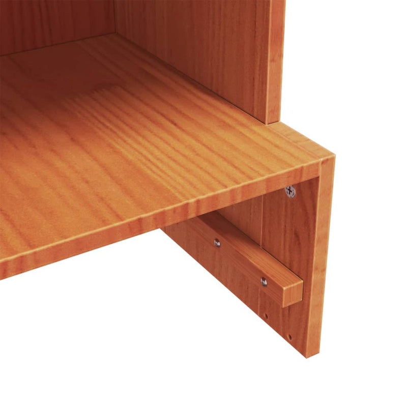 Shoe Cabinet Wax Brown 52x30x104 cm Solid Wood Pine