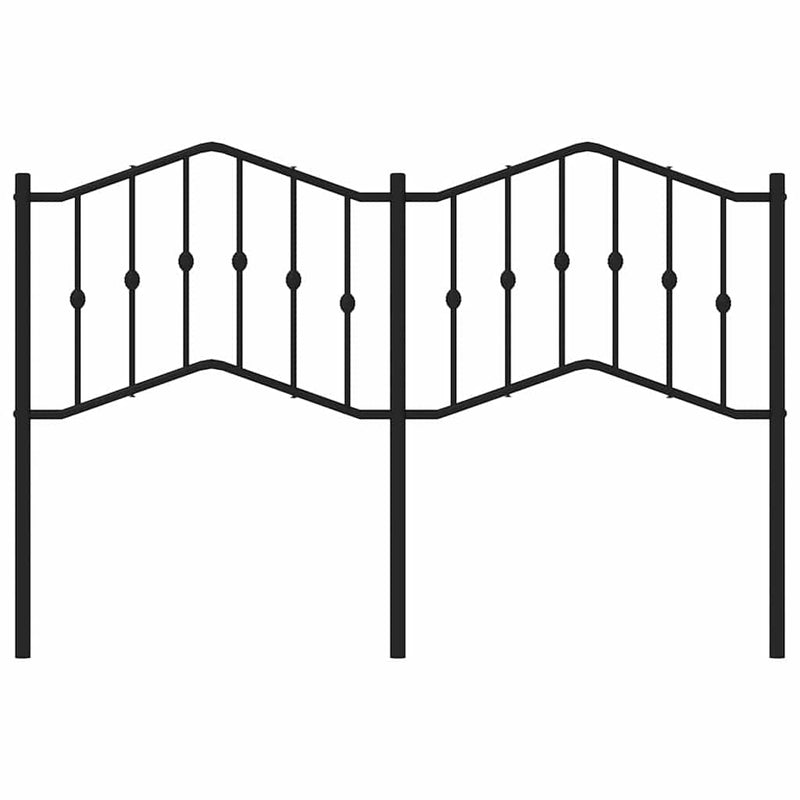 Metal Headboard Black 150 cm