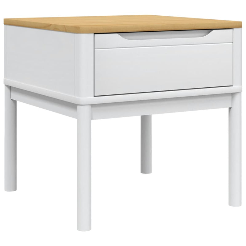 Lamp Table FLORO White 55x55x54 cm Solid Wood Pine