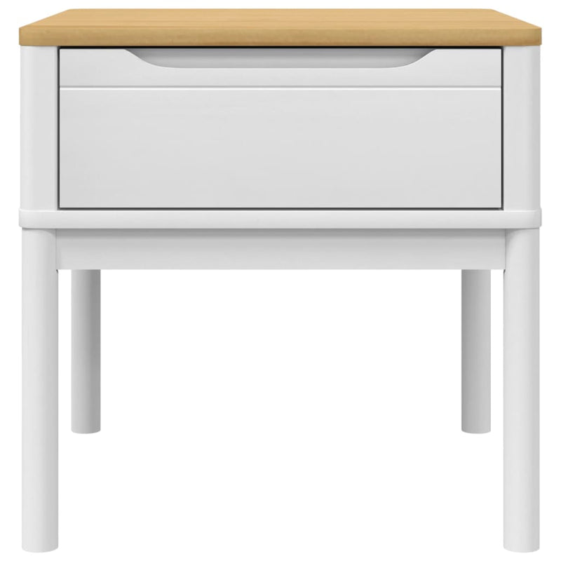 Lamp Table FLORO White 55x55x54 cm Solid Wood Pine
