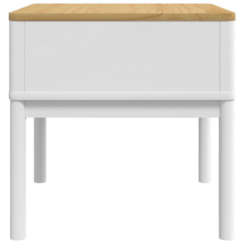Lamp Table FLORO White 55x55x54 cm Solid Wood Pine