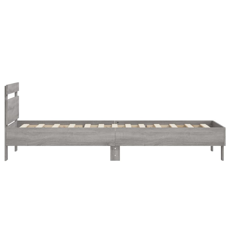 Bed Frame without Mattress with Headboard Grey Sonoma 90x200 cm
