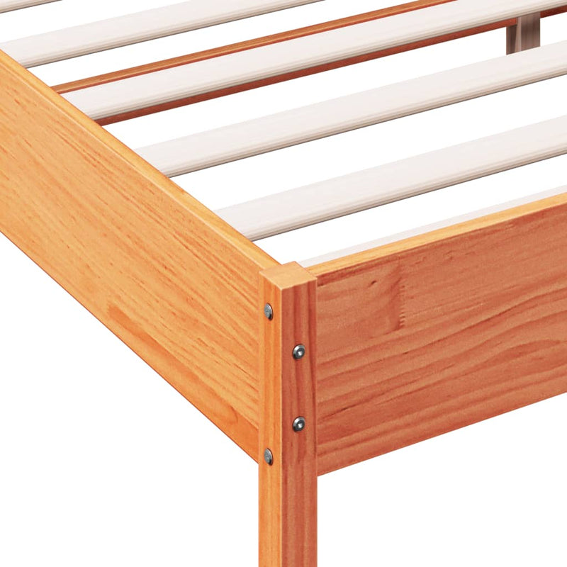 Bed Frame without Mattress Wax Brown 120x190 cm Small Double Solid Wood Pine
