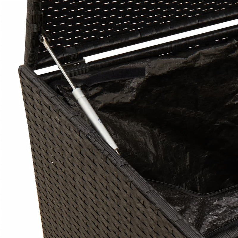 Outdoor Patio Poly Rattan 283L Garden Storage Box With Wheels Cushion Boxes