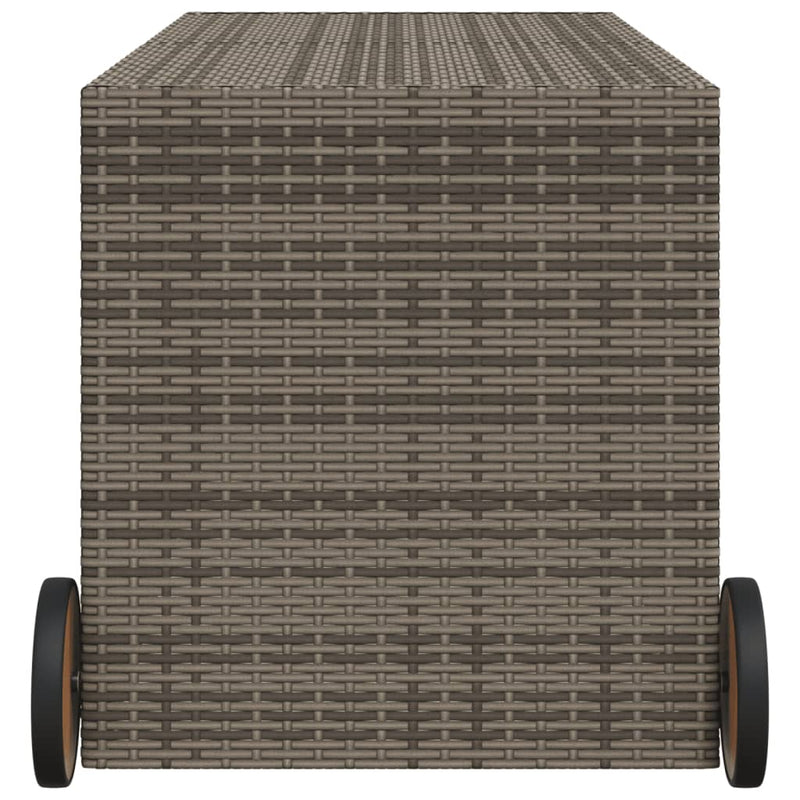 Outdoor Patio Poly Rattan 283L Garden Storage Box With Wheels Cushion Boxes