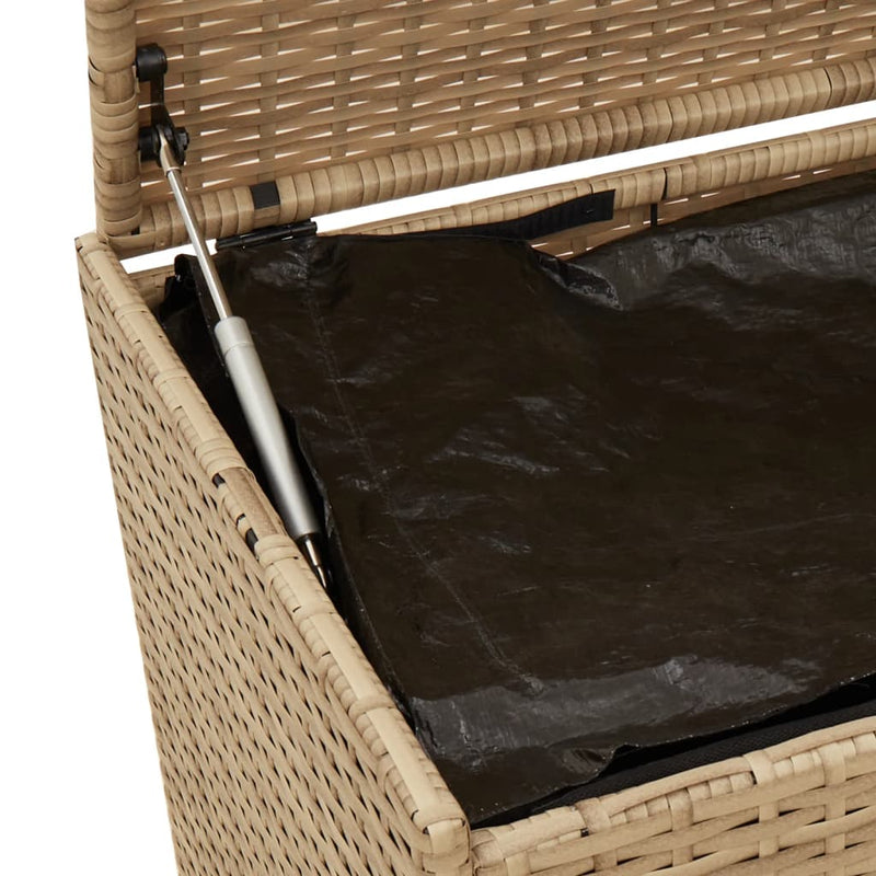 Outdoor Patio Poly Rattan 283L Garden Storage Box With Wheels Cushion Boxes