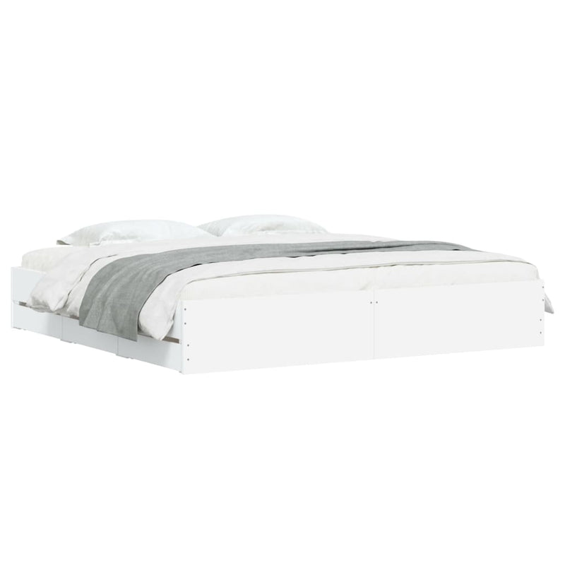 Modern Wooden Queen Size 160cm Bed Frame Base With Storage Drawers