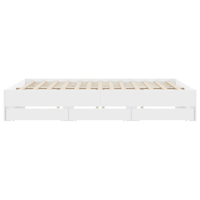 Modern Wooden Queen Size 160cm Bed Frame Base With Storage Drawers