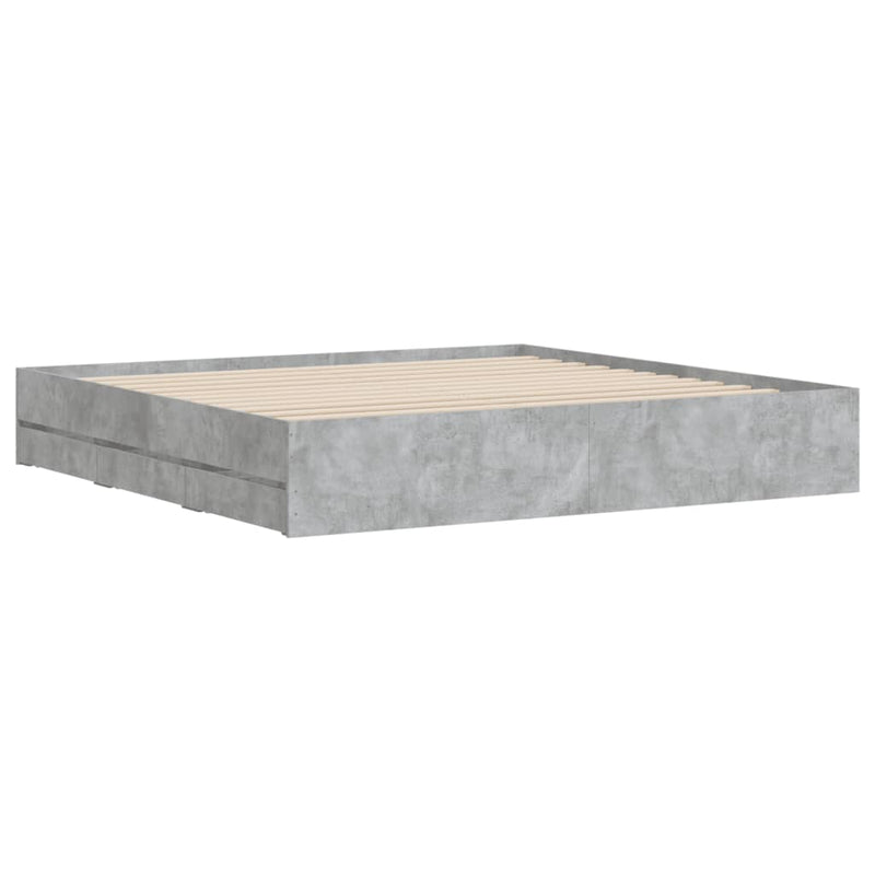 Modern Wooden Queen Size 160cm Bed Frame Base With Storage Drawers