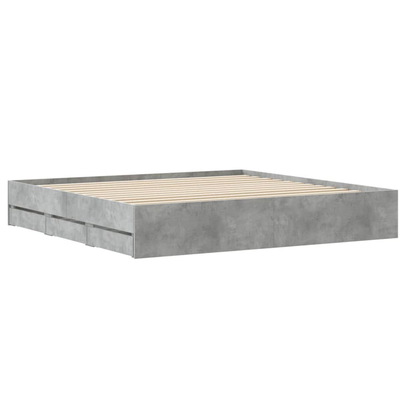 Modern Wooden Queen Size 160cm Bed Frame Base With Storage Drawers