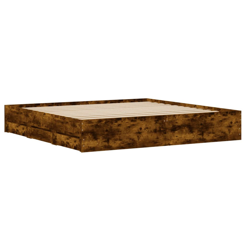 Modern Wooden Queen Size 160cm Bed Frame Base With Storage Drawers