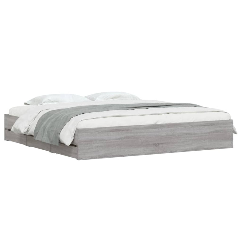 Modern Wooden Queen Size 160cm Bed Frame Base With Storage Drawers