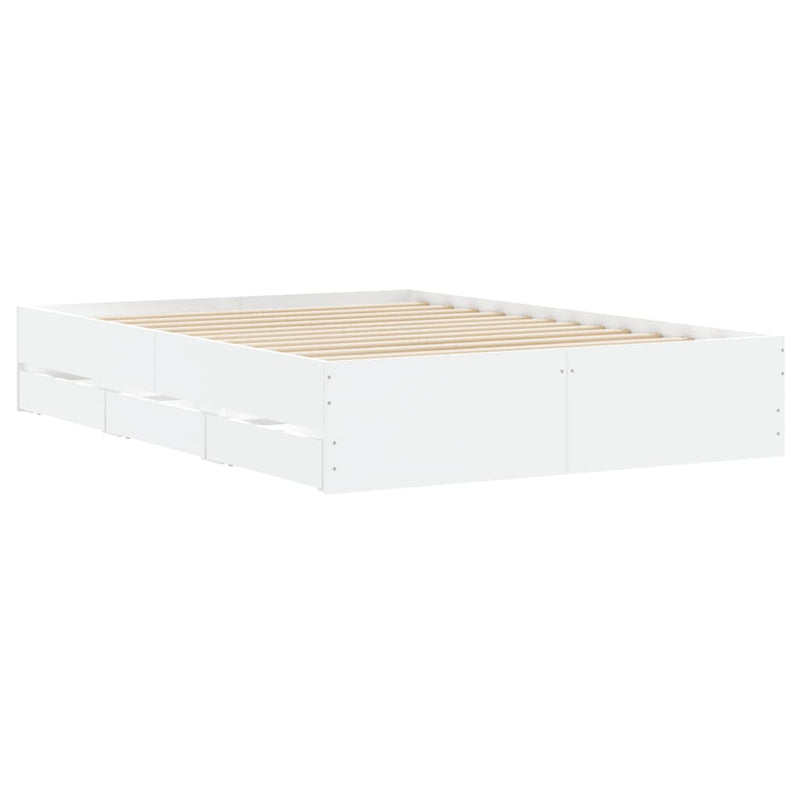 Modern Wooden Double Size 135cm Bed Frame Base With Storage Drawers