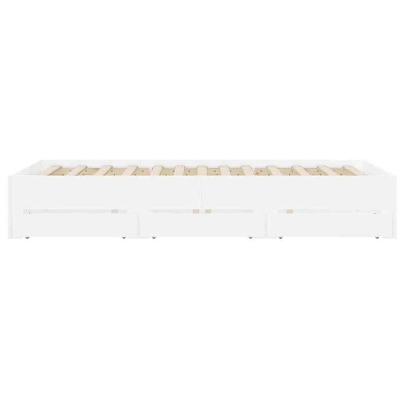 Modern Wooden Double Size 135cm Bed Frame Base With Storage Drawers