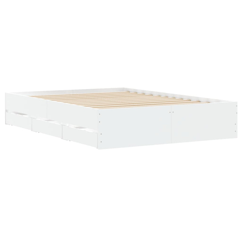 Modern Wooden Double Size 135cm Bed Frame Base With Storage Drawers