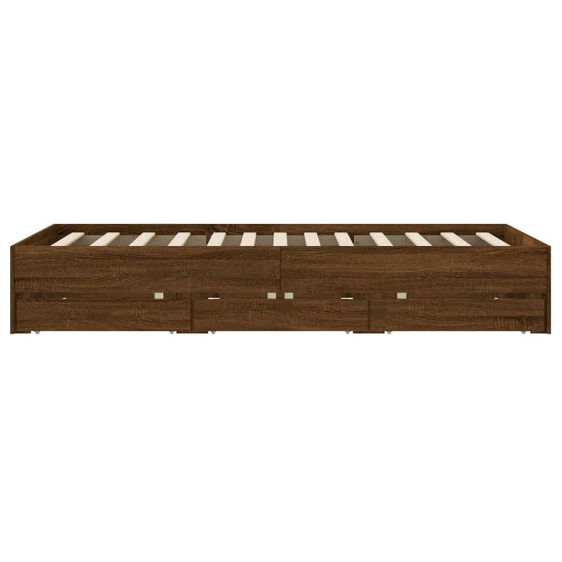 Modern Wooden Double Size 135cm Bed Frame Base With Storage Drawers
