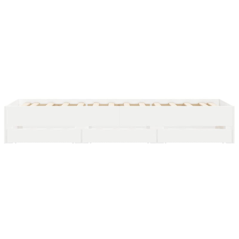 Bed Frame with Drawers without Mattress White 75x190 cm Small Single