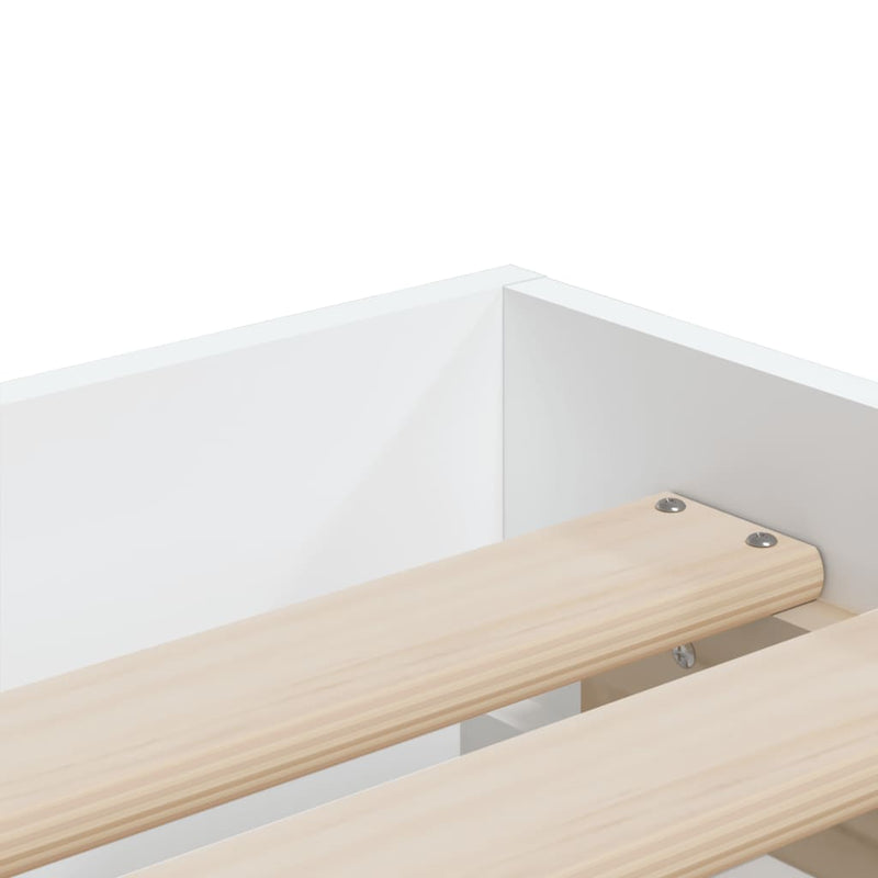 Bed Frame with Drawers without Mattress White 75x190 cm Small Single