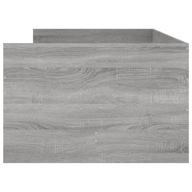 Bed Frame with Drawers without Mattress Grey Sonoma 90x200 cm