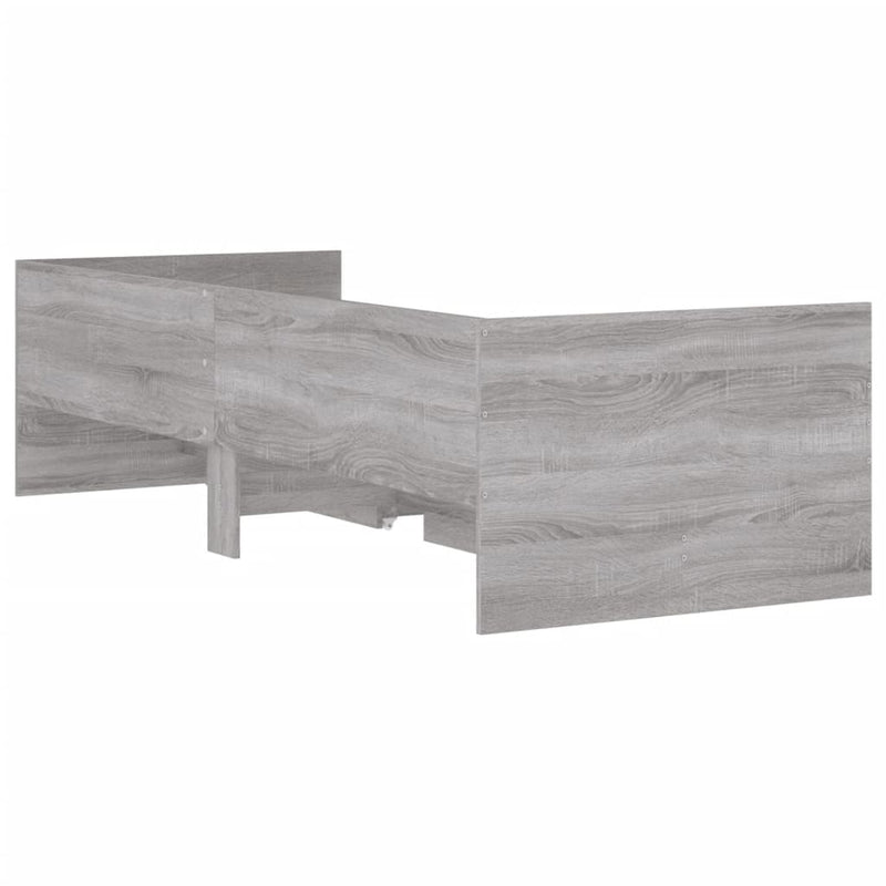 Bed Frame with Drawers without Mattress Grey Sonoma 90x200 cm