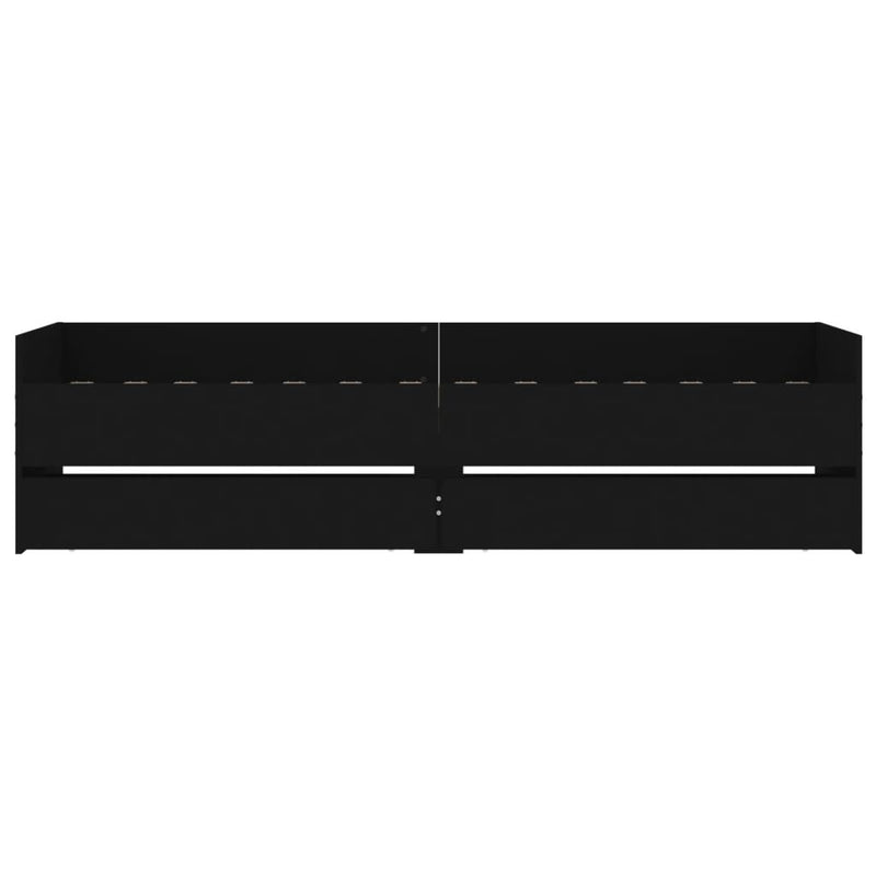Bed Frame without Mattress Black 75x190 cm Small Single Small Single