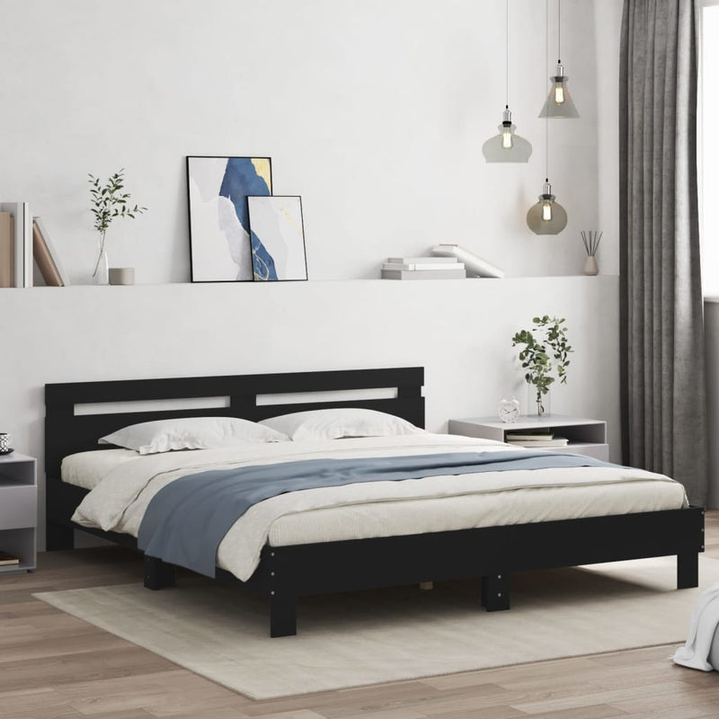 Modern Wooden Queen Size 1.6m Bed Frame Base With Headboard Wood Beds
