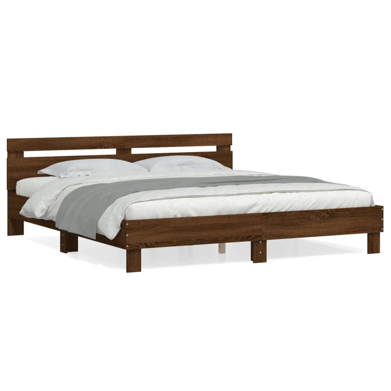 Modern Wooden Queen Size 1.6m Bed Frame Base With Headboard Wood Beds