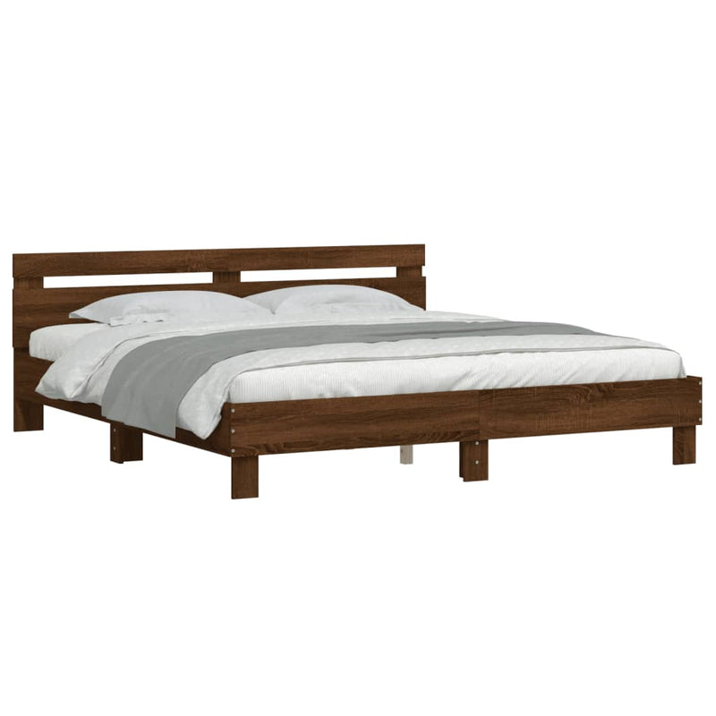 Modern Wooden Queen Size 1.6m Bed Frame Base With Headboard Wood Beds