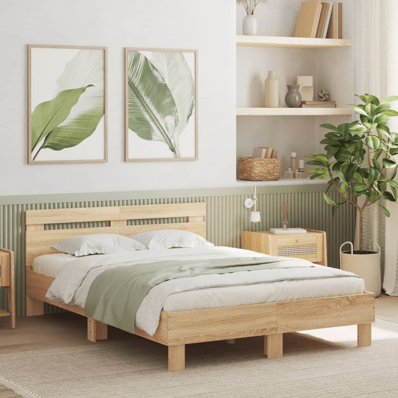 Bed Frame without Mattress Sonoma Oak 120x200 cm