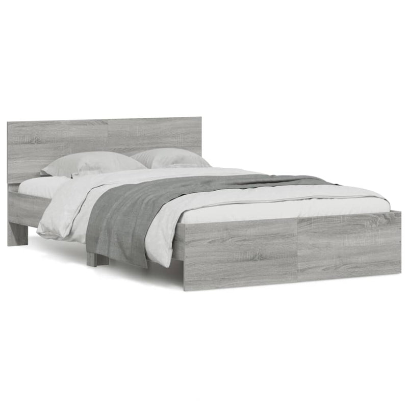 Bed Frame without Mattress Grey Sonoma 120x200 cm