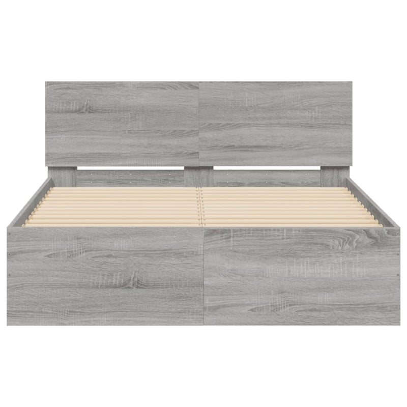 Bed Frame without Mattress Grey Sonoma 120x200 cm