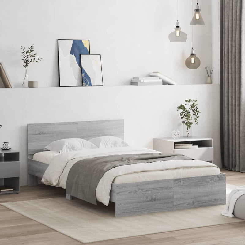 Bed Frame without Mattress Grey Sonoma 120x200 cm