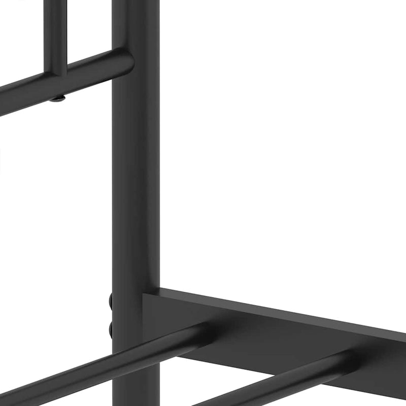 Metal Bed Frame without Mattress with Headboard Black 193x203cm