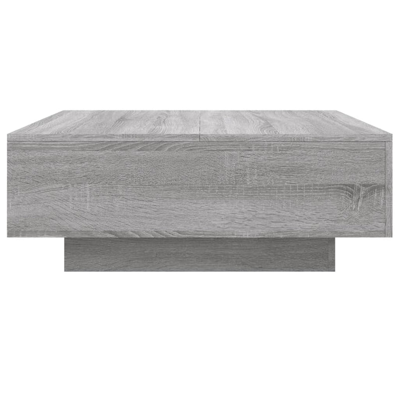 Coffee Table with LED Lights Grey Sonoma 80x80x31 cm