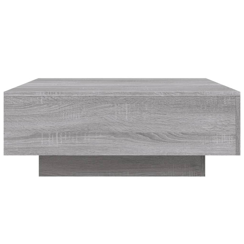 Coffee Table with LED Lights Grey Sonoma 80x80x31 cm