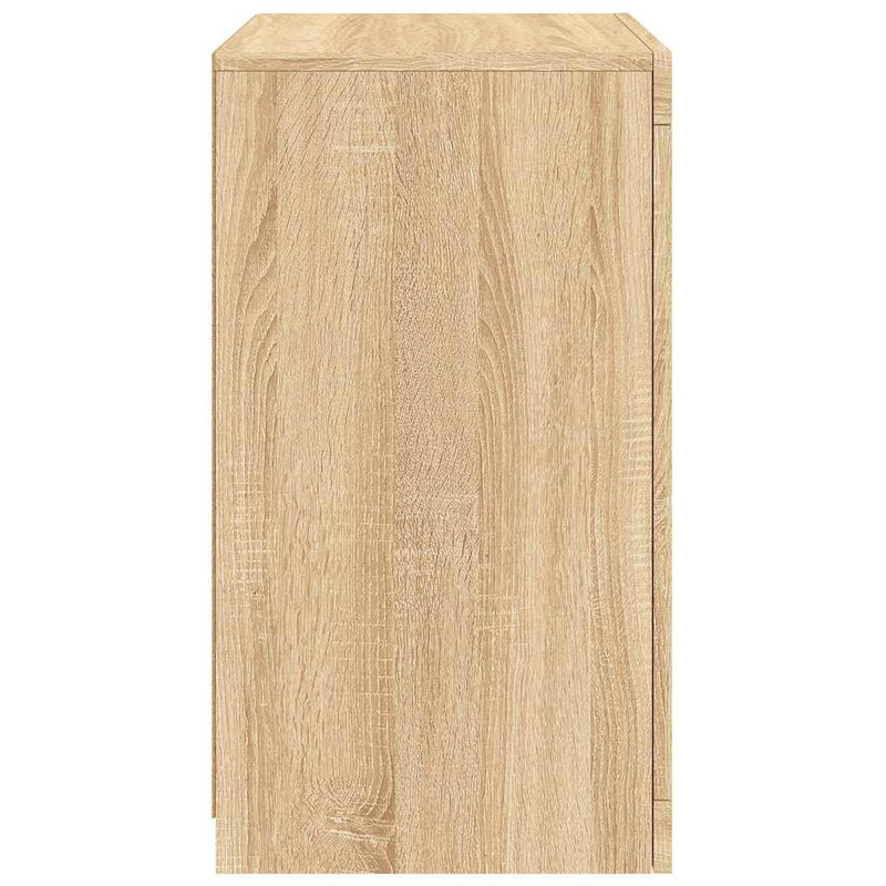 Side Cabinet with LED Lights Sonoma Oak Engineered Wood
