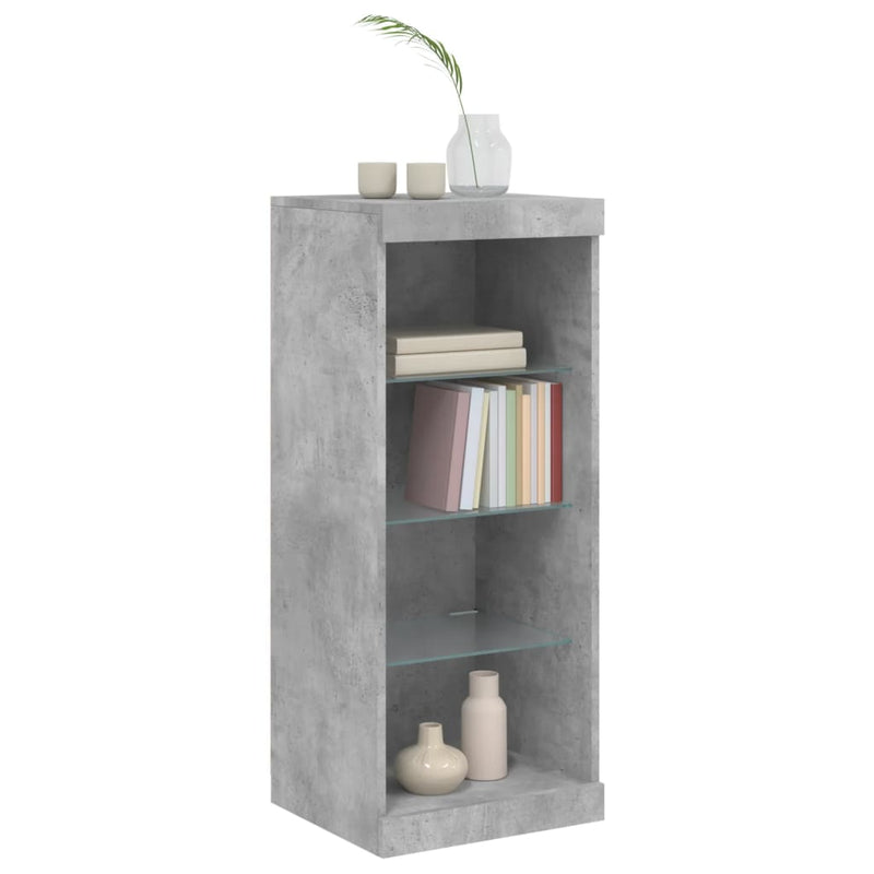 Sideboard with LED Lights Concrete Grey 41x37x100 cm