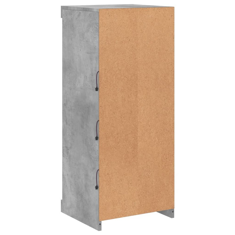 Sideboard with LED Lights Concrete Grey 41x37x100 cm