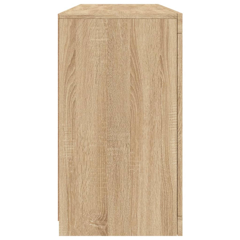 Sideboard with LED Lights Sonoma Oak 142.5x37x67 cm
