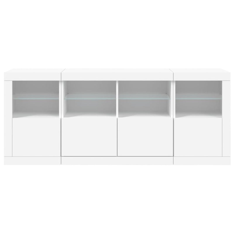 Sideboard with LED Lights White 163x37x67 cm