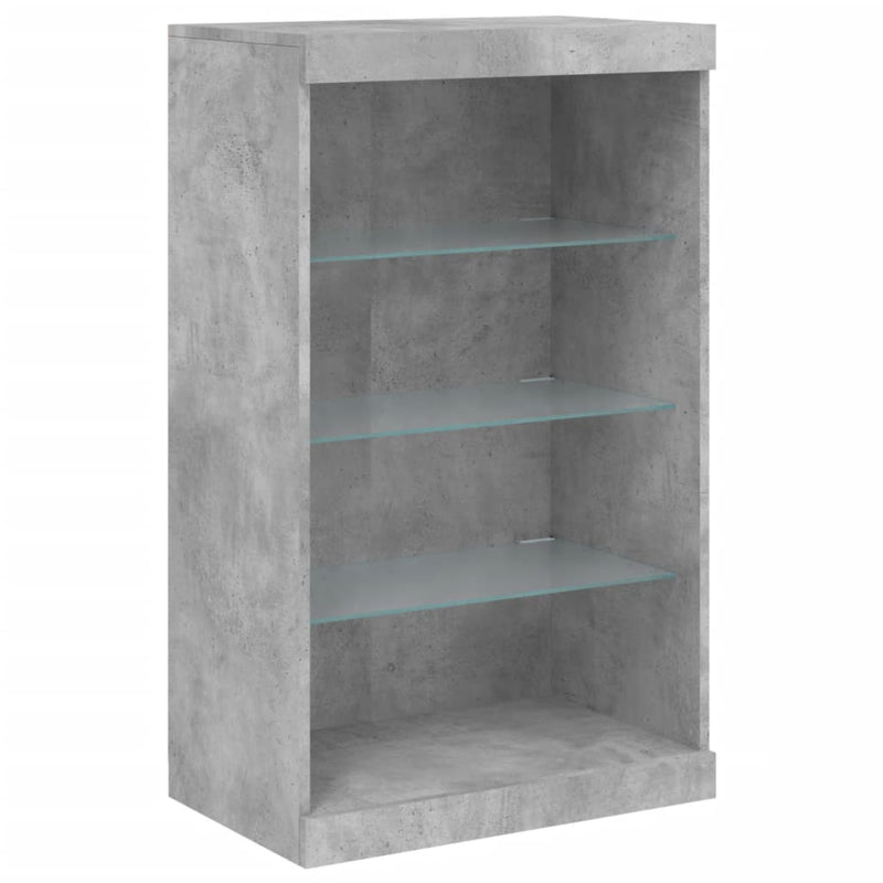 Sideboard with LED Lights Concrete Grey 181.5x37x100 cm