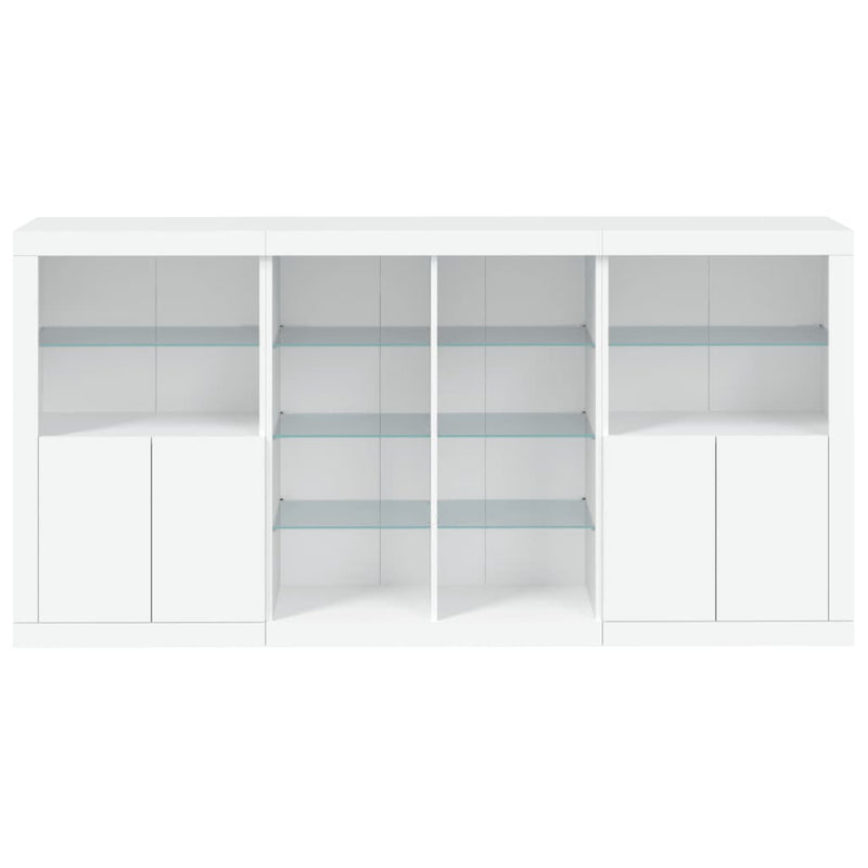 Sideboard with LED Lights White 202x37x100 cm