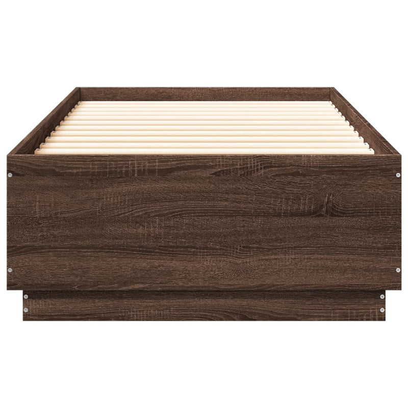 Bed Frame without Mattress Brown Oak 90x200 cm