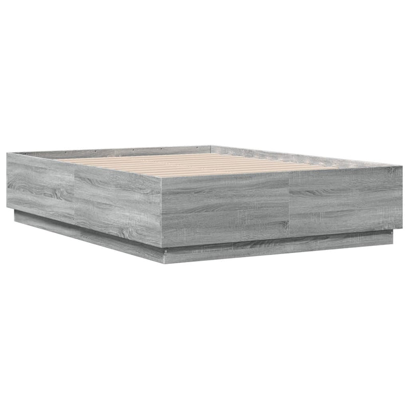 Bed Frame without Mattress Grey Sonoma 135x190 cm Double