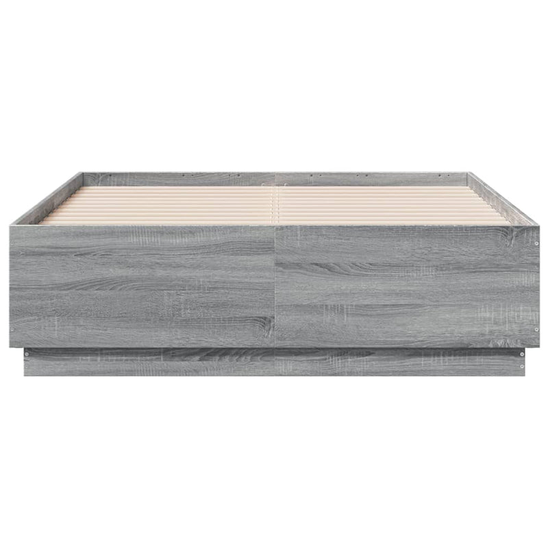 Bed Frame without Mattress Grey Sonoma 135x190 cm Double